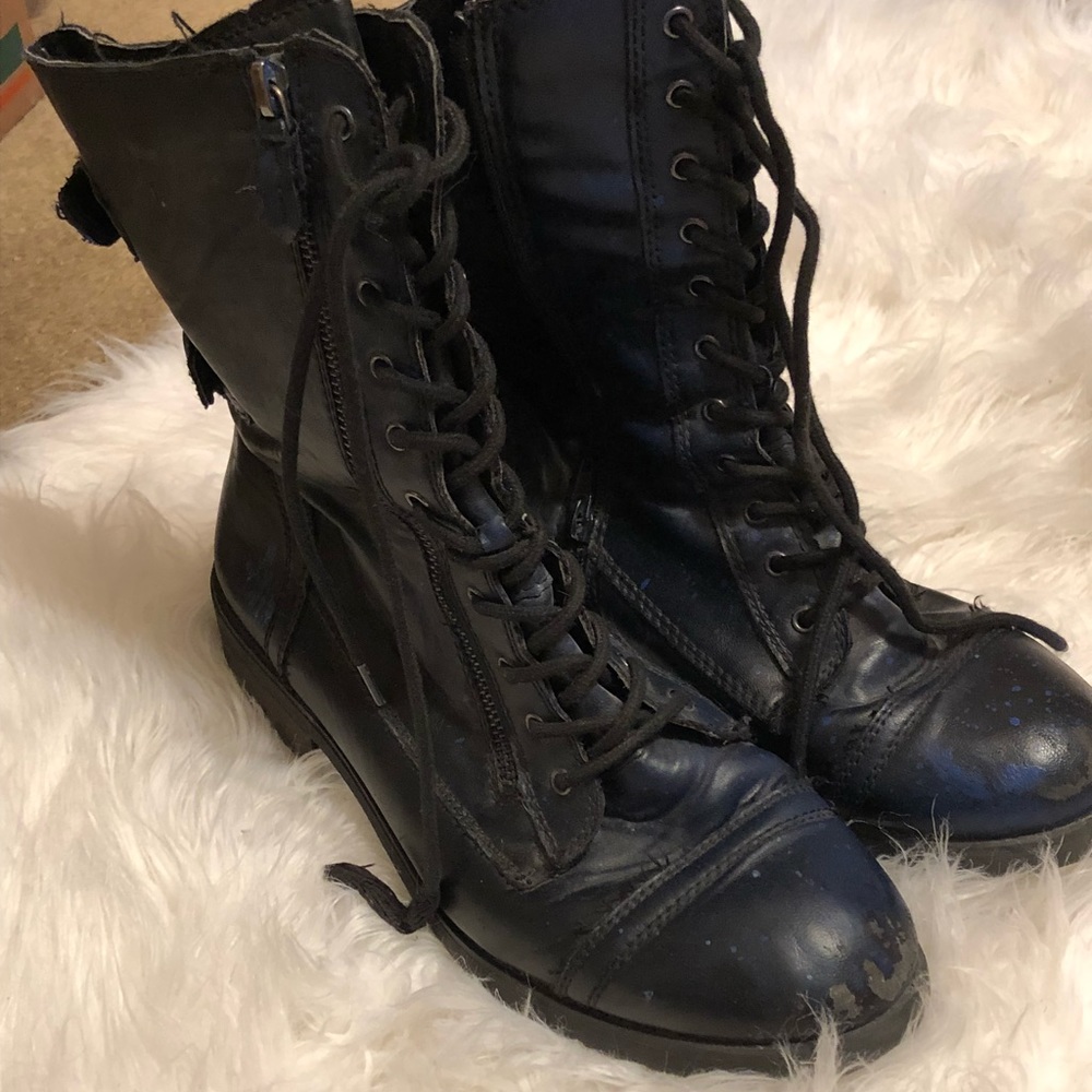 Black combat boots